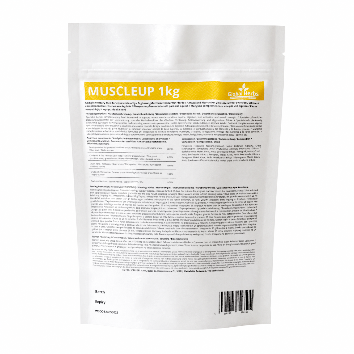 MuscleUp 1kg - Global Herbs