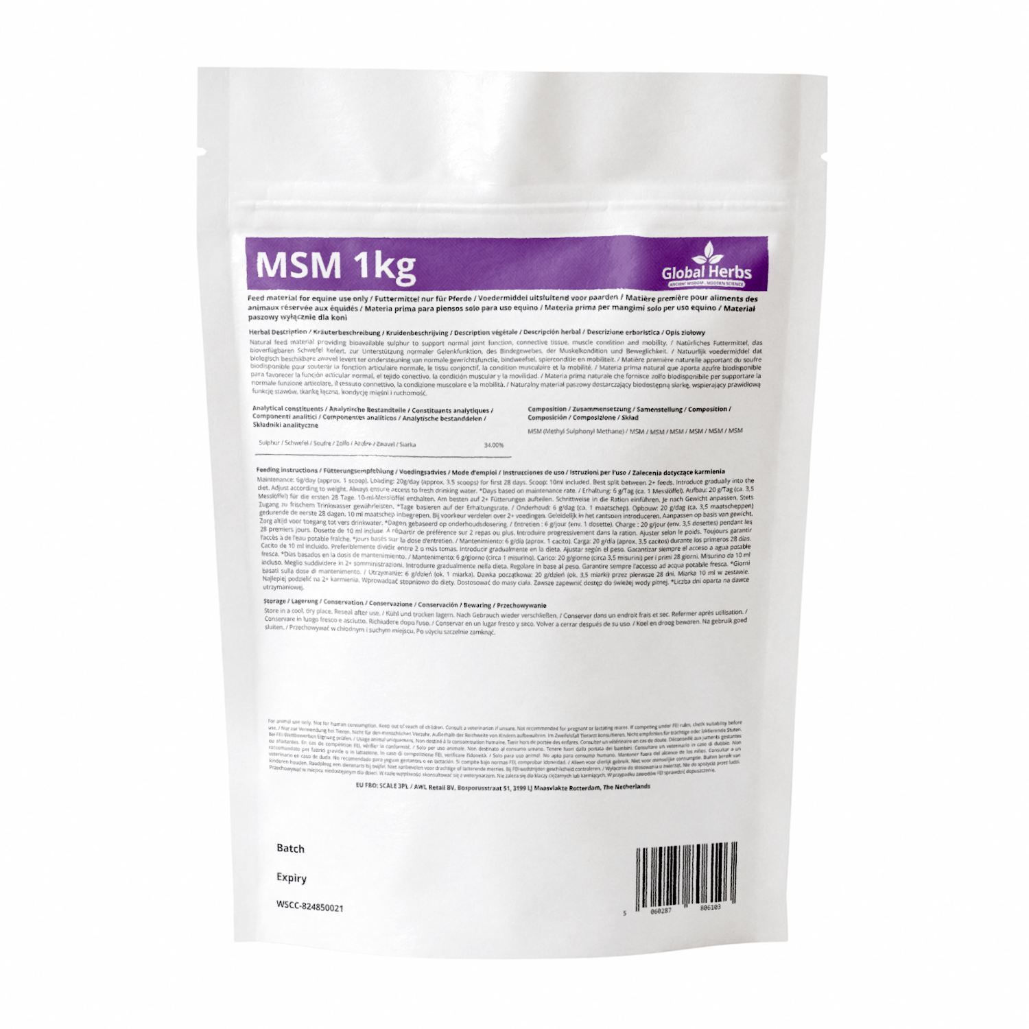 MSM 1kg - Global Herbs